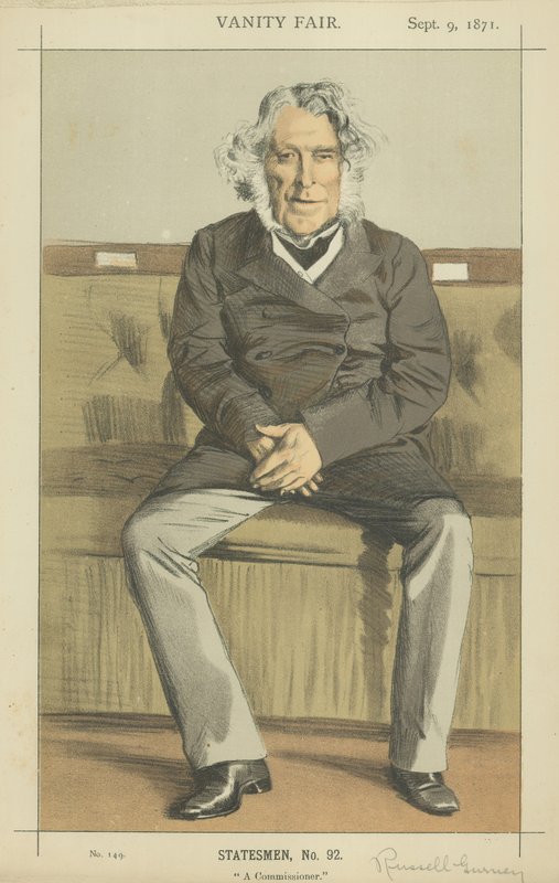 The Right Hon Russell Gurney (färg litho) av James Jacques Joseph Tissot