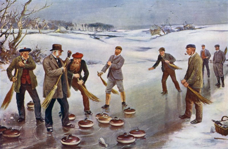 Curling (färg litho) av James Michael Brown