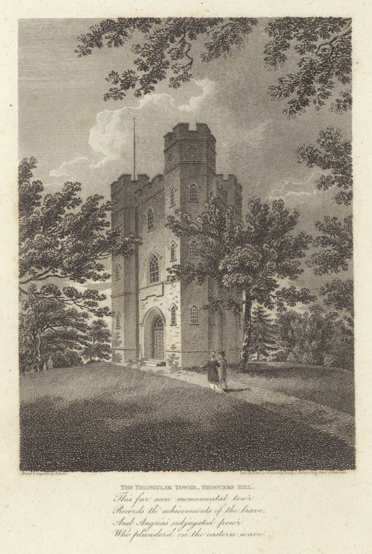 Robert Bloomfield, poet: The Triangular Tower, Shooters Hill (gravyr) av James Storer