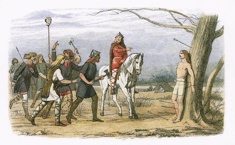 Edmund kung av East Anglia dödad av danskarna av James William Edmund Doyle