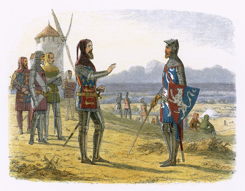 Edward vägrar hjälpa sin son på Crecy av James William Edmund Doyle