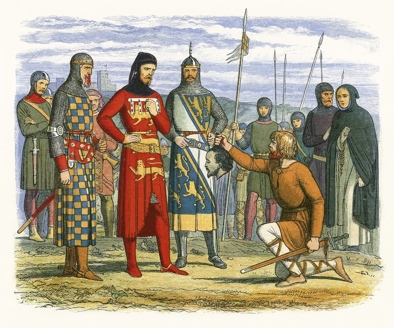 Gavestons huvud visas för Lancasters jarl. av James William Edmund Doyle