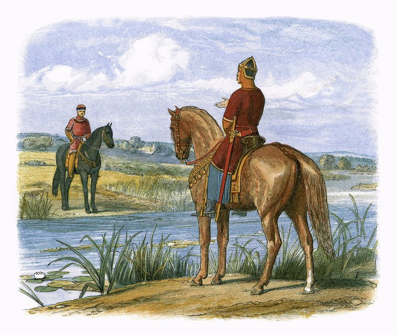 Henry och Stephen konfererar över Themsen av James William Edmund Doyle