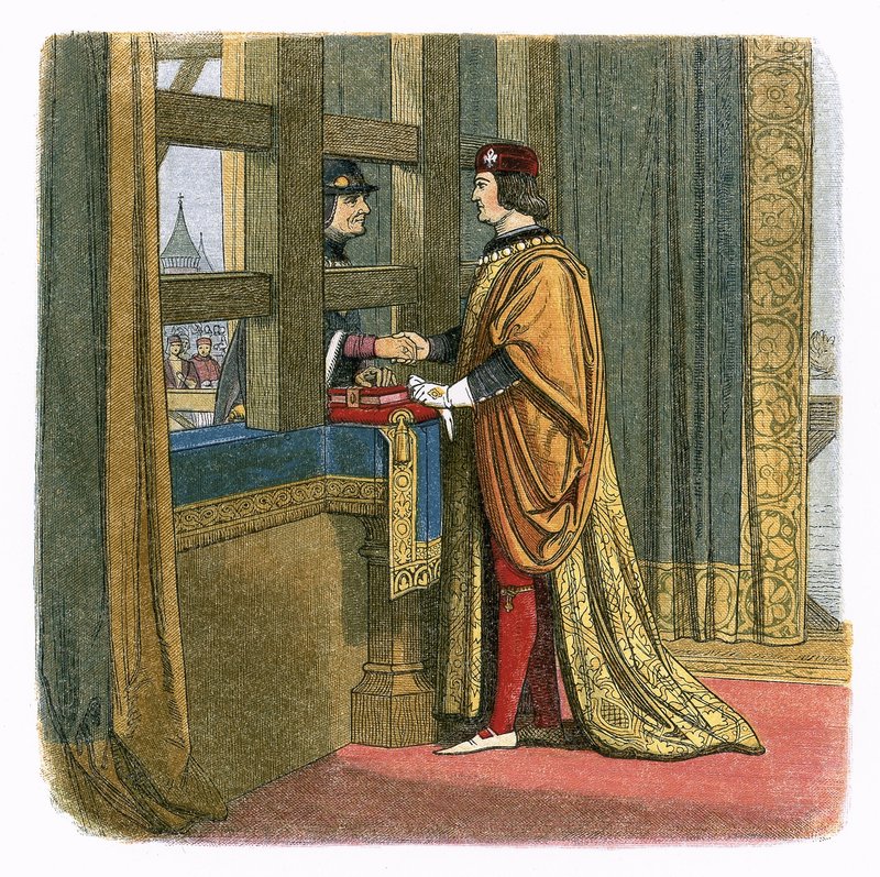 Möte mellan kung Edward IV och Ludvig XI av Frankrike i Pecquigny av James William Edmund Doyle
