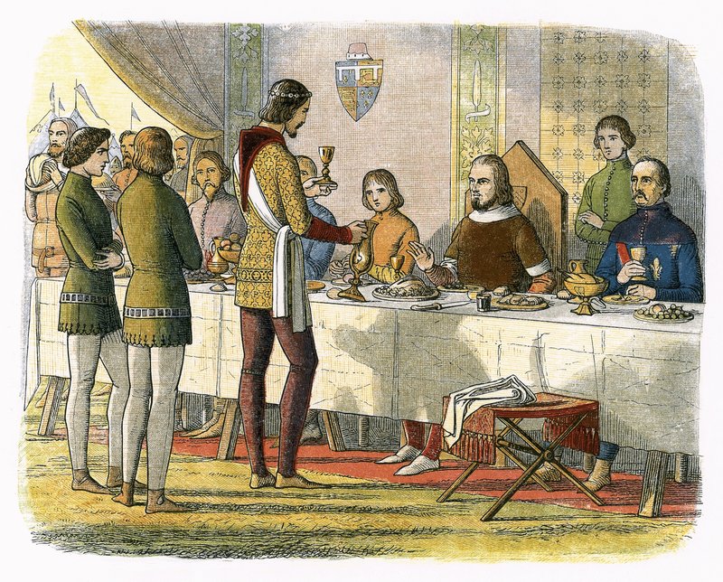 Prins Edward serverar kung John av Artois vid bordet efter att ha besegrat honom vid Poitiers av James William Edmund Doyle