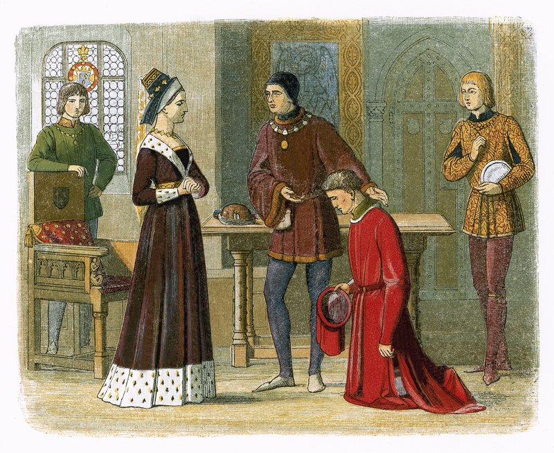 Jarlen av Warwick underkastar sig drottning Margaret av James William Edmund Doyle