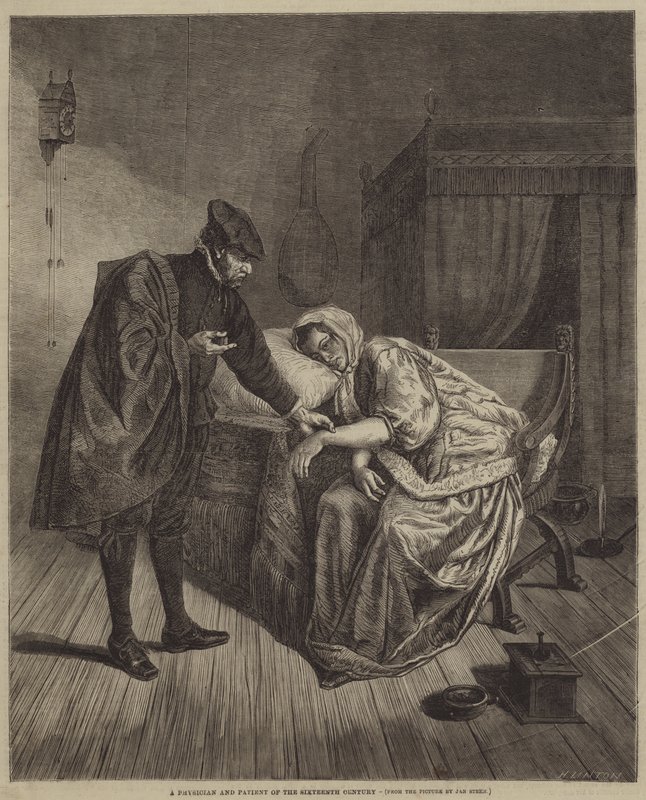 En läkare och patient under 1500-talet av Jan Havickszoon Steen