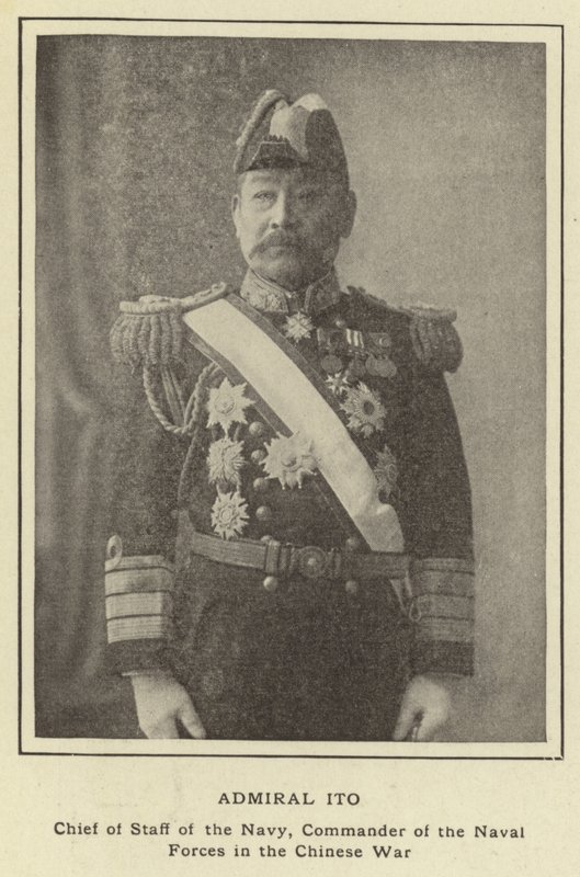 Amiral Ito, stabschef för marinen, befälhavare för sjöstyrkorna i det kinesiska kriget av Japanese Photographer