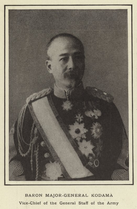 Baron generalmajor Kodama, vicechef för arméns generalstab av Japanese Photographer