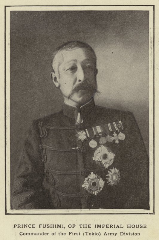 Prins Fushimi, från det kejserliga huset, befälhavare för den första (Tokio) armédivisionen av Japanese Photographer