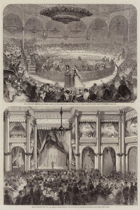Schillerfestivalens gravyr av Jean Adolphe Beauce