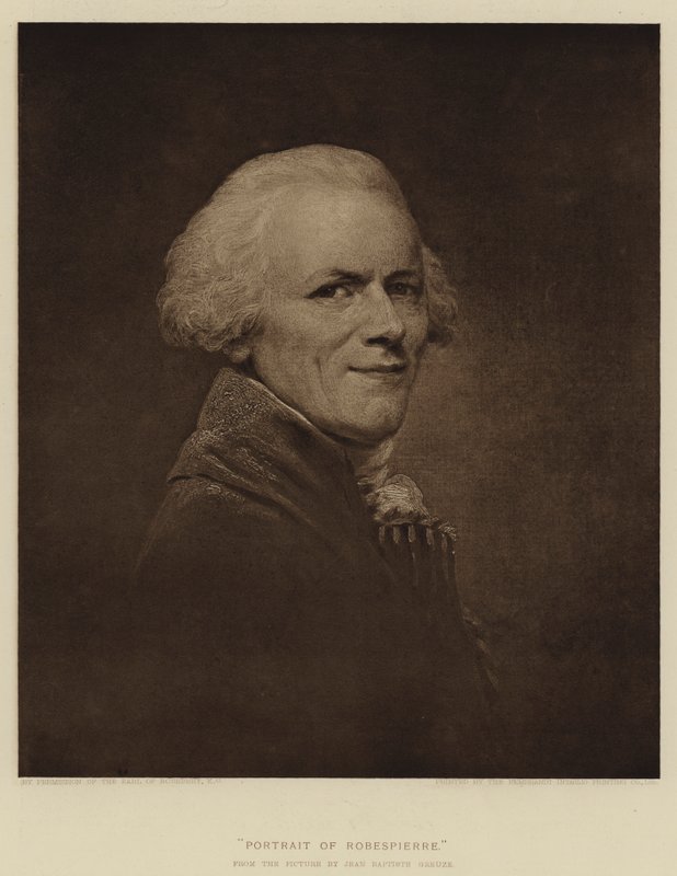 Porträtt av Robespierre av Jean Baptiste Greuze