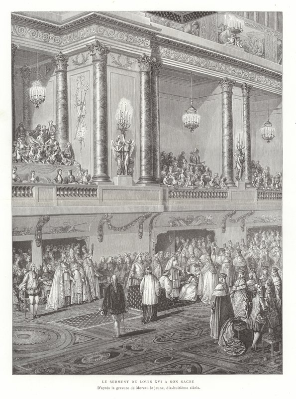 Kröningseden av kung Ludvig XVI av Frankrike, 1775 av Jean Michel the Younger Moreau