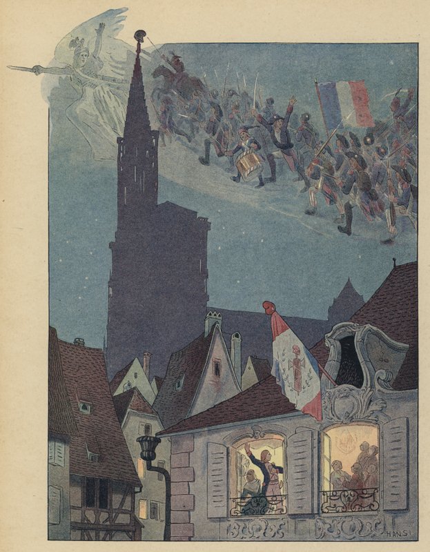 Claude Joseph Rouget de Lisle sjunger sin komposition La Marseillaise för Strasbourgs borgmästare av Jean Jacques Waltz