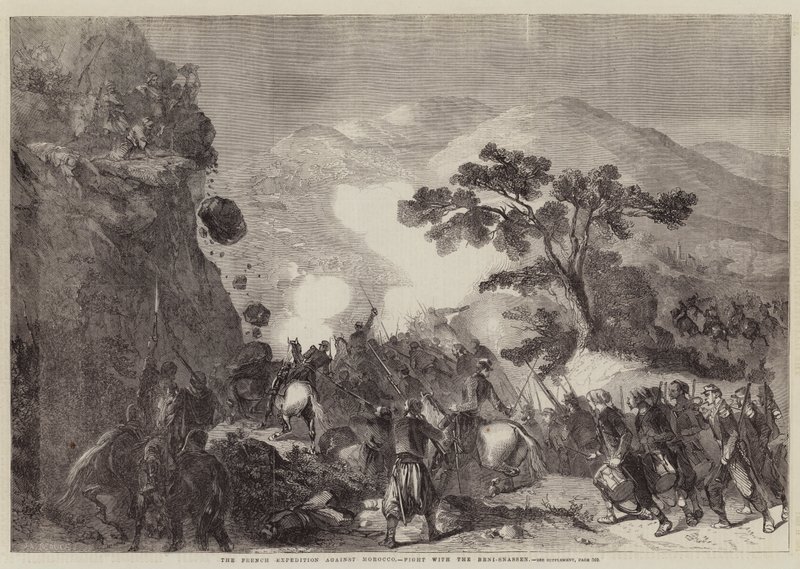 Den franska expeditionen mot Marocko, slåss med Beni-Snassen av Jean Adolphe Beauce