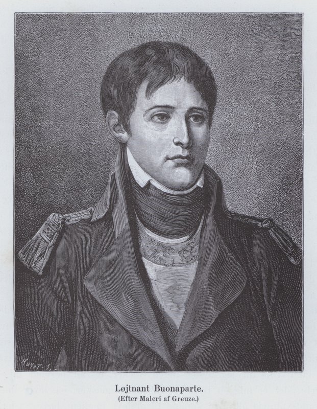 Napoleon Bonaparte som ung löjtnant för artilleri, c1785 (litho) av Jean Baptiste (after) Greuze