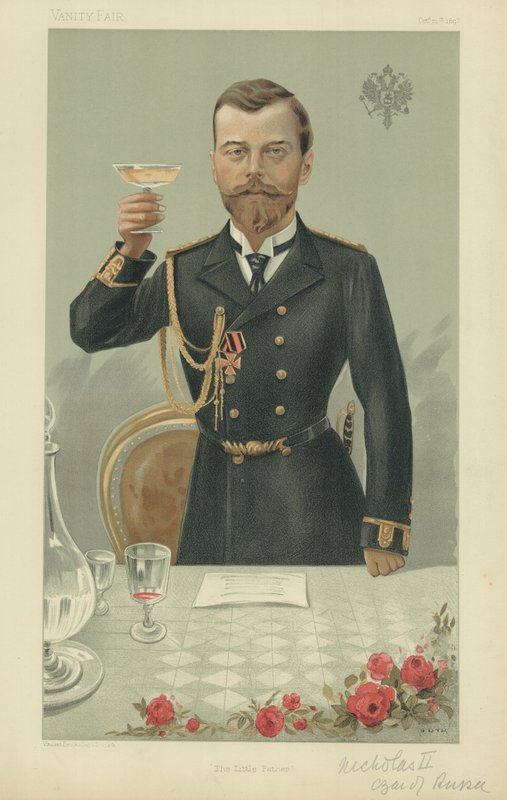 HAN Tsaren Nicholas II KG (färg litho) av Jean Baptiste (after) Guth