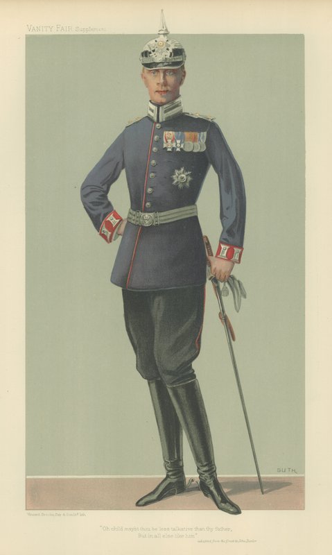 HKH Kronprinsen av Tyskland (färg litho) av Jean Baptiste (after) Guth