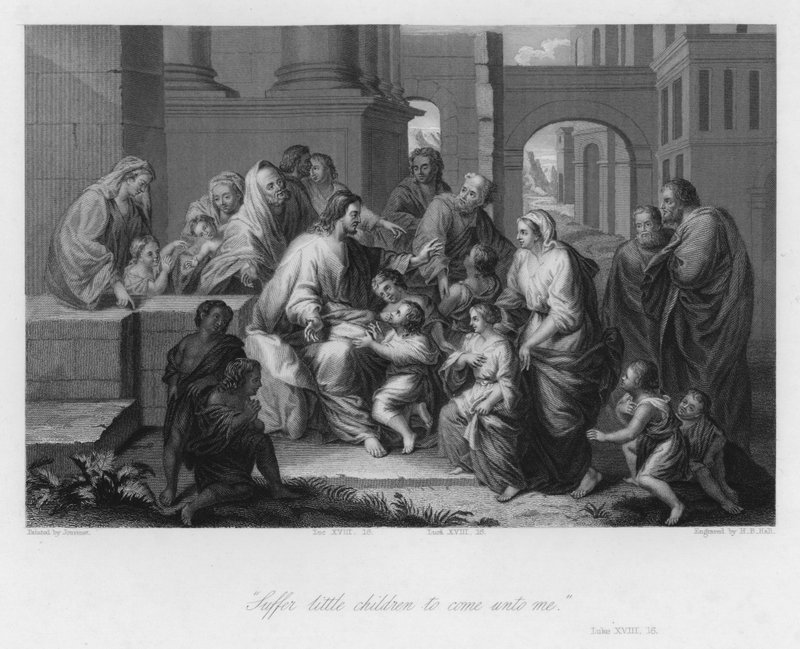 Kristus välsignar små barn, Lukas XVIII av Jean Baptiste (after) Jouvenet