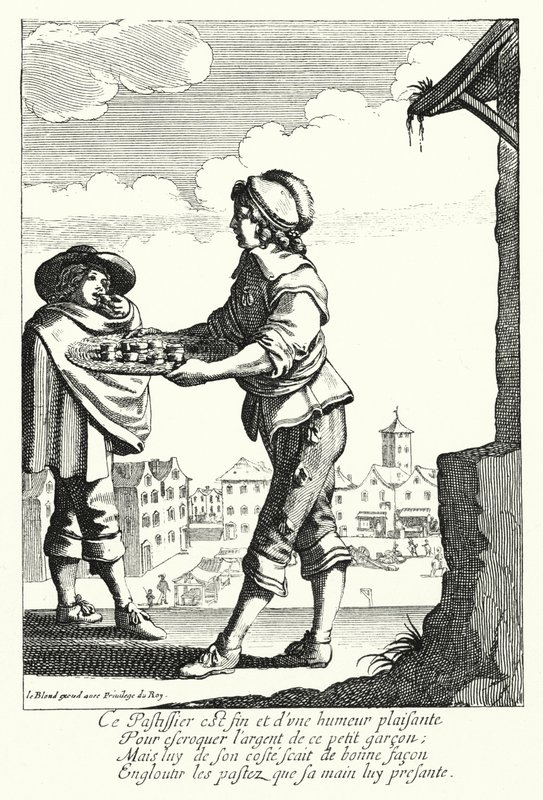 Pajsäljaren (gravyr) av Jean Baptiste Alexandre (after) Le Blond