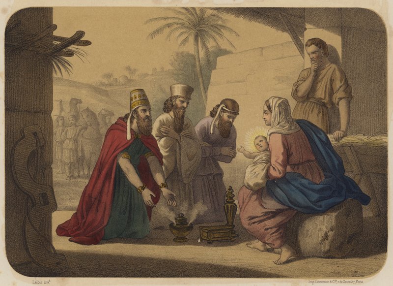 Tillbedjan av Magi av Jean Baptiste Auguste Leloir