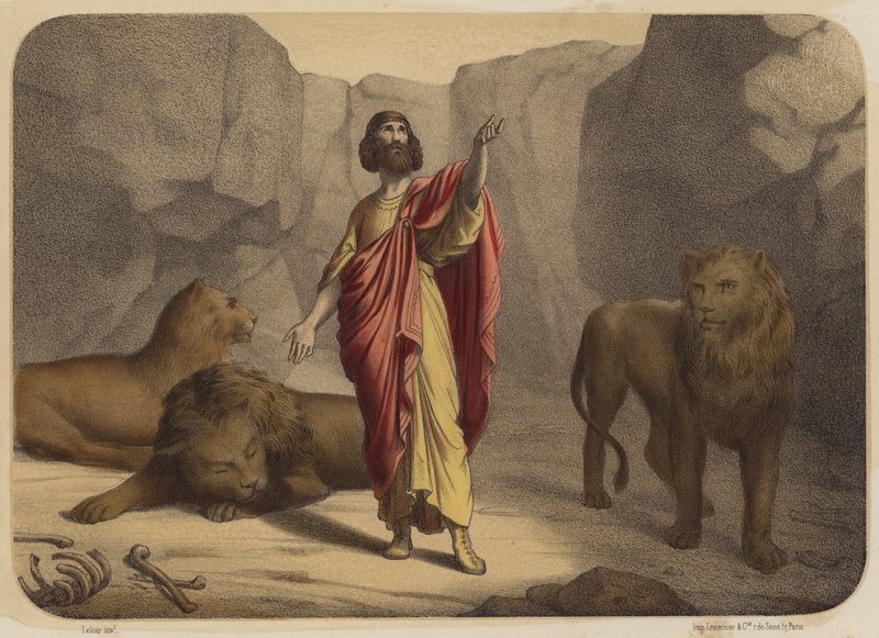 Daniel i lejonhålan av Jean Baptiste Auguste Leloir