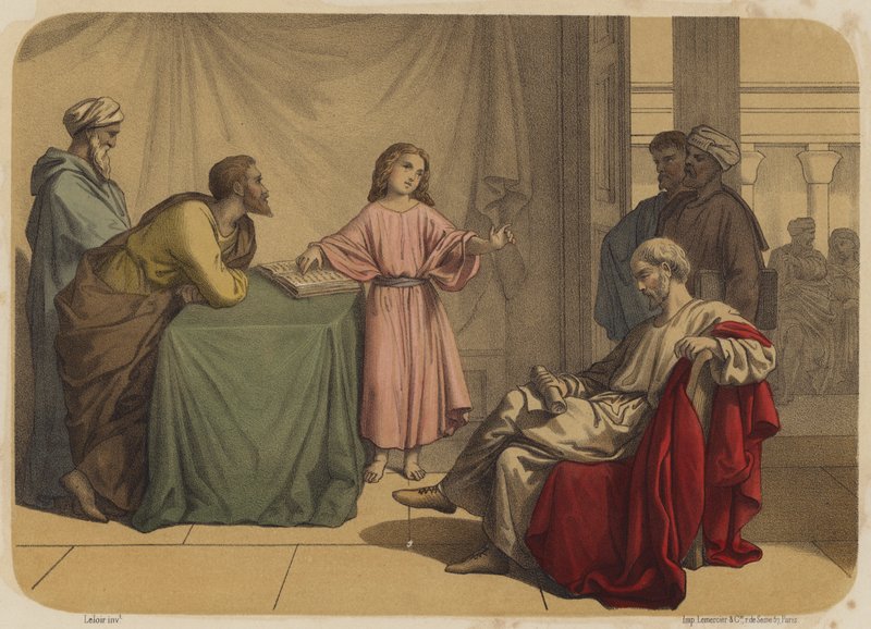 Jesus bland läkarna av Jean Baptiste Auguste Leloir