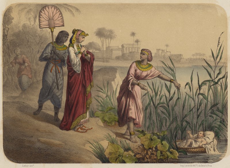 Moses räddar vatten av Jean Baptiste Auguste Leloir