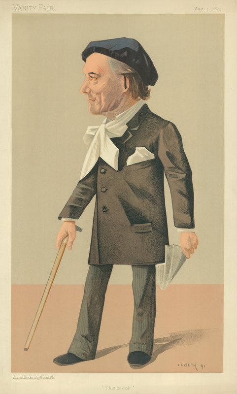 M Victorien Sardou, Thermidor, 2 maj 1890, tecknad serie Vanity Fair av Jean Baptiste Guth
