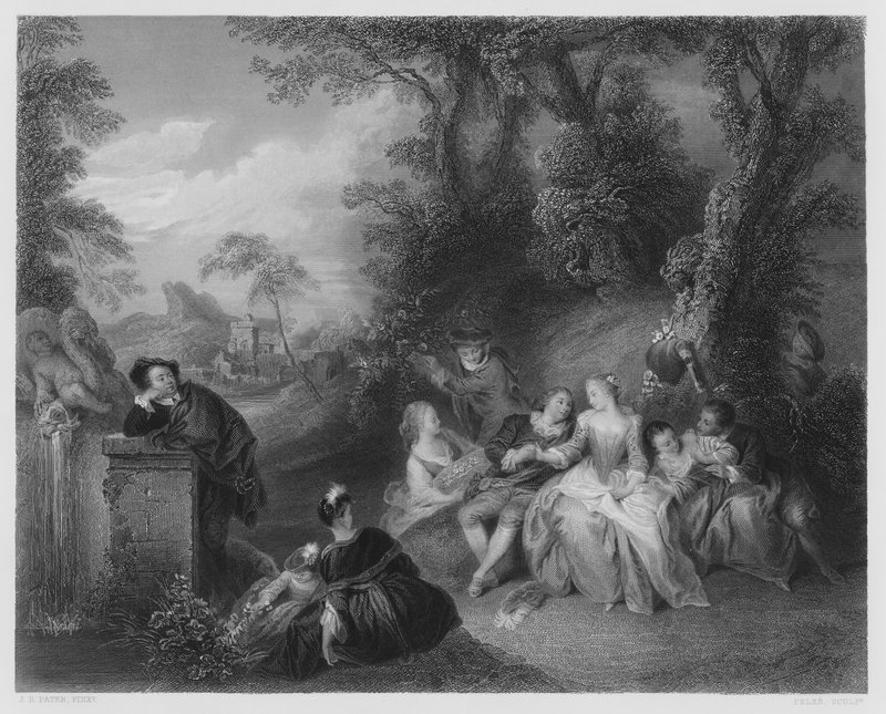 A Fete-Champetre, från bilden i Kungliga Samlingen (gravyr) av Jean Baptiste Joseph (after) Pater