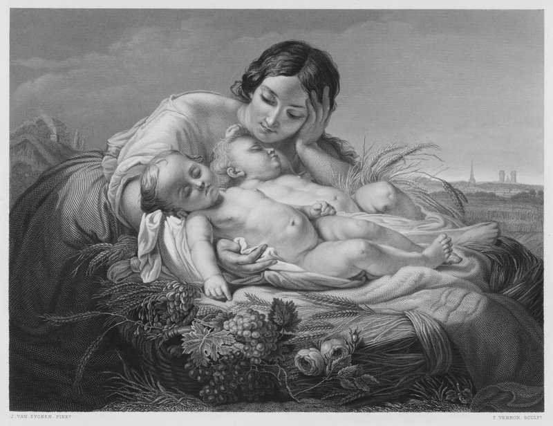 Överflöd, från bilden i Kungliga Samlingen (gravyr) av Jean Baptiste van Eycken