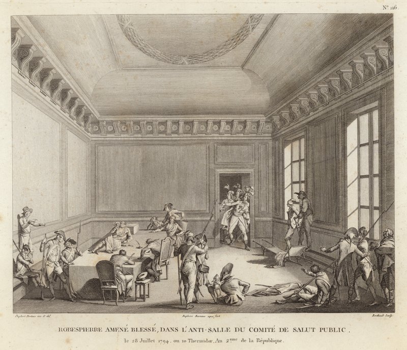 Maximilien de Robespierre leder ett överfall av Jean Duplessi Bertaux