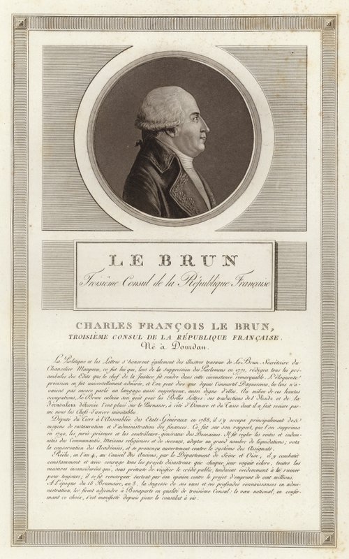 Porträtt av Charles-Francois Lebrun, hertig av Plaisance av Jean Duplessi Bertaux