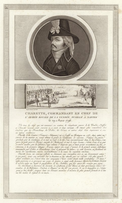 Porträtt av Francois de Charette av Jean Duplessi Bertaux