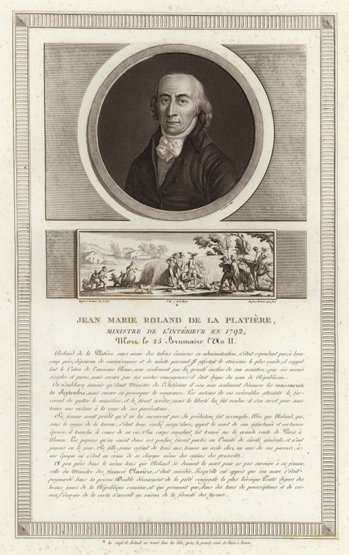 Porträtt av Jean-Marie Roland, vicomte de la Platiere av Jean Duplessi Bertaux