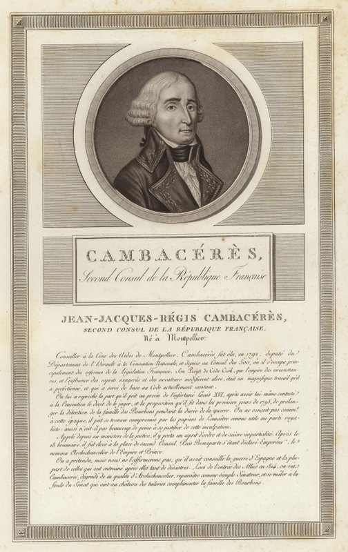 Porträtt av Jean Jacques Regis de Cambaceres av Jean Duplessi Bertaux