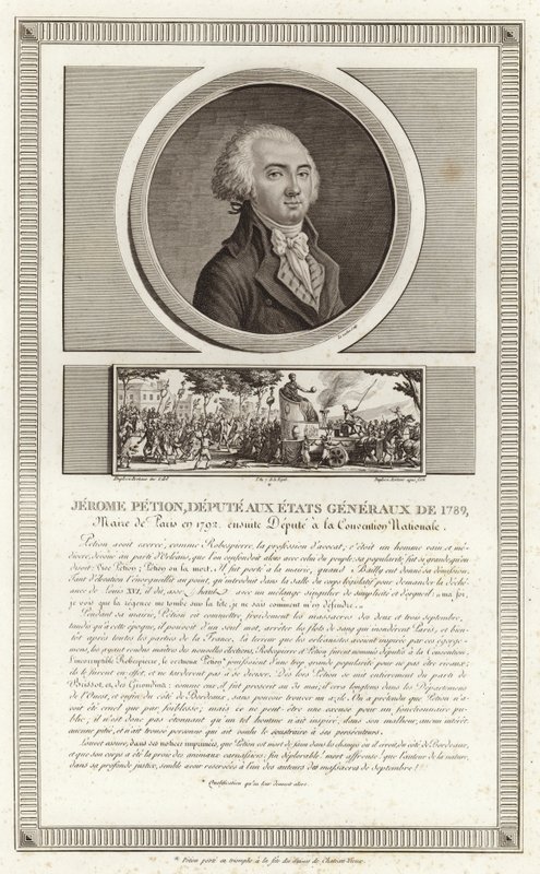 Porträtt av Jerome Petion de Villeneuve av Jean Duplessi Bertaux