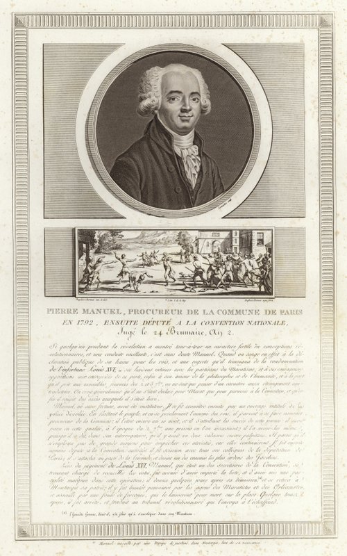 Porträtt av Louis Pierre Manuel av Jean Duplessi Bertaux