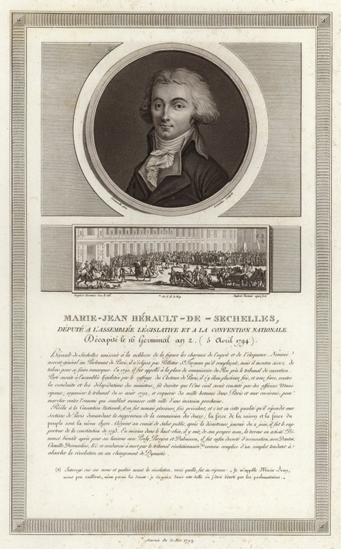 Porträtt av Marie-Jean Herault de Sechelles av Jean Duplessi Bertaux