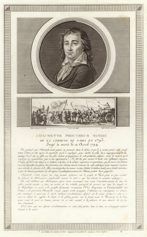Porträtt av Pierre Gaspard Chaumette av Jean Duplessi Bertaux