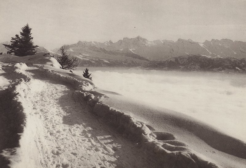 Rigi Kaltbad, solig vinterdag (s/v foto) av Jean Gaberell