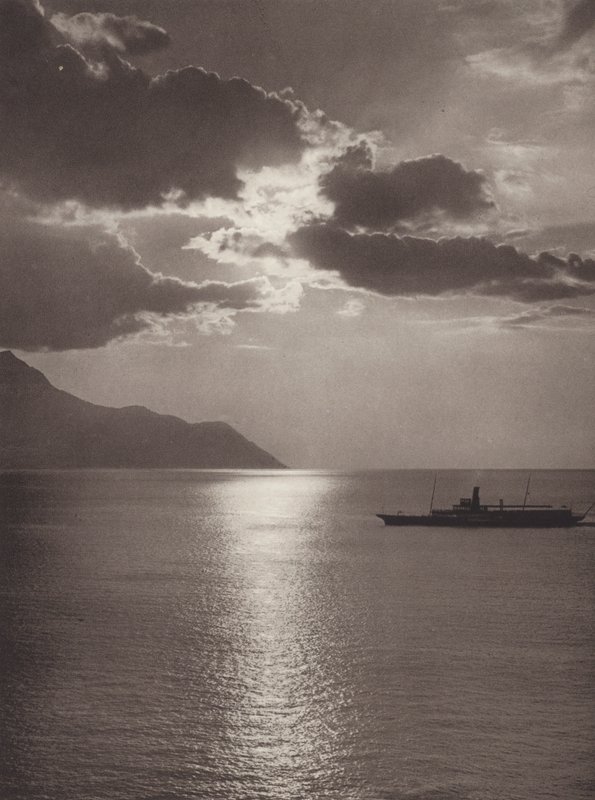 Schweiz: Genèvesjön, kväll (s/v foto) av Jean Gaberell