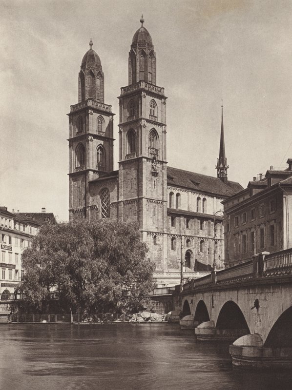 Schweiz: Zürich, katedralen (s/v foto) av Jean Gaberell