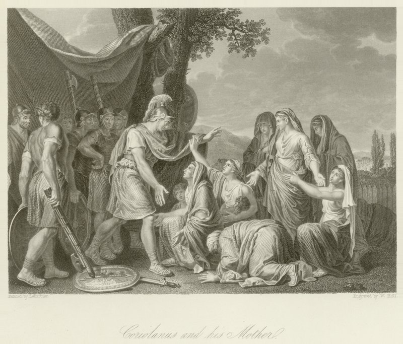 Coriolanus och hans mamma av Jean Jacques Francois Lebarbier