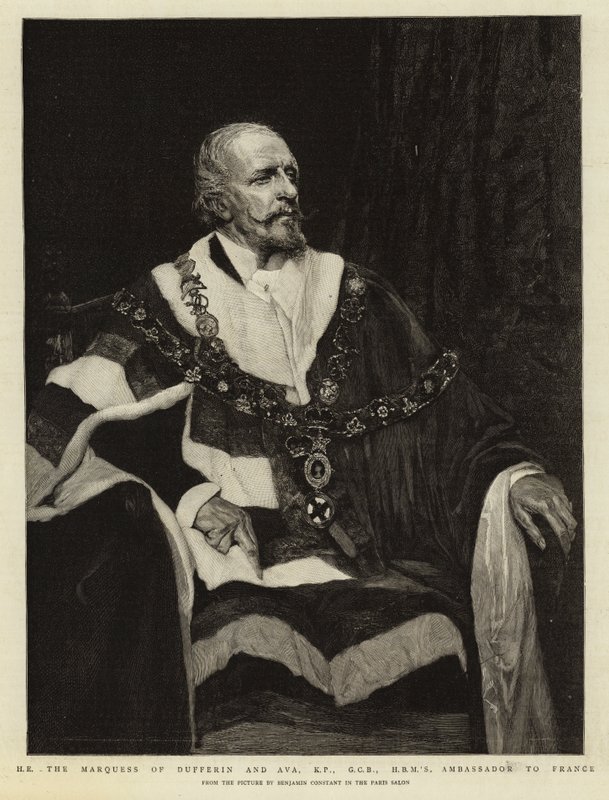 H E Marquess of Dufferin och Ava, KP, GCB, HBM:s ambassadör i Frankrike av Jean Joseph Benjamin Constant
