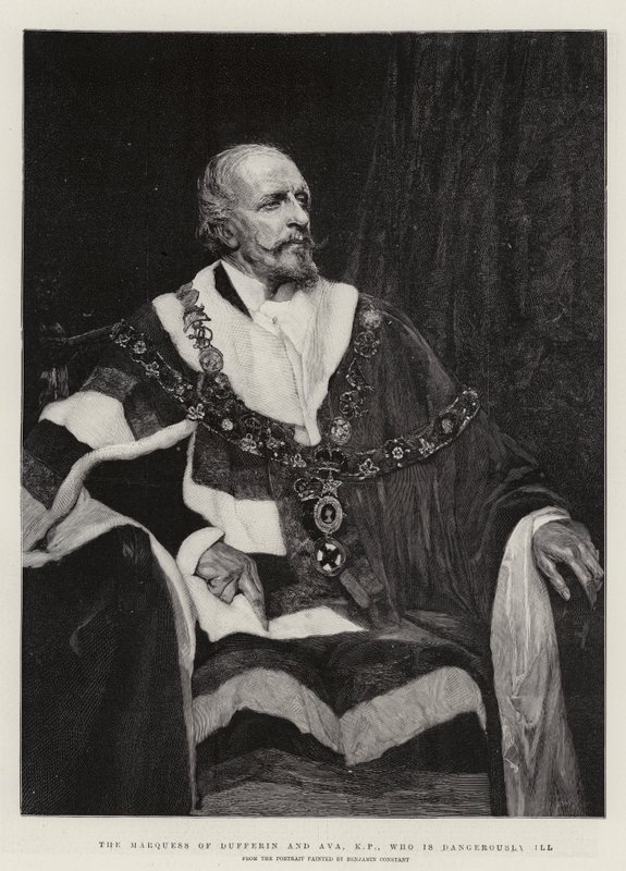 Marquess av Dufferin och Ava, KP, som är farligt sjuk av Jean Joseph Benjamin Constant