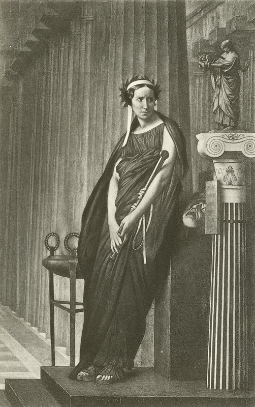 Rachel som den grekiska tragedins musa (gravyr) av Jean Leon Gerome