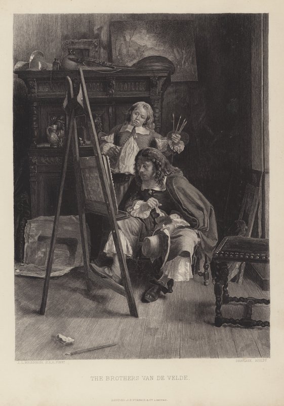 Bröderna Van de Velde (gravyr) av Jean Louis Ernest (after) Meissonier