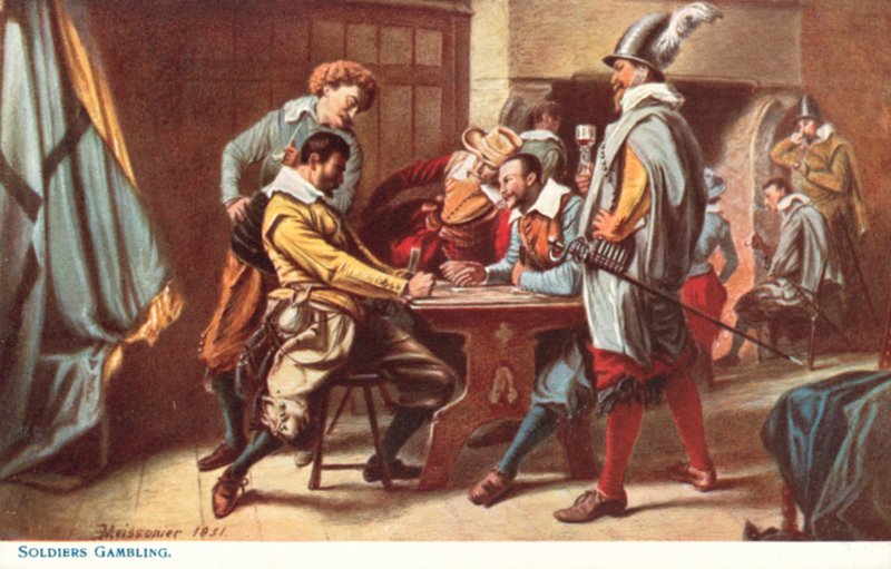 Soldater som spelar av Jean-Louis Ernest Meissonier