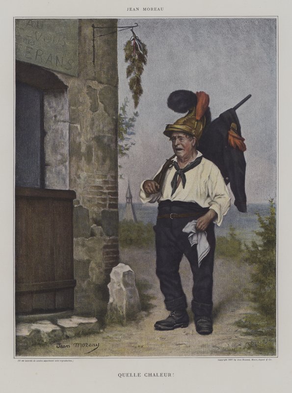 Vilken värme (färg litho) av Jean Michel the Younger (after) Moreau